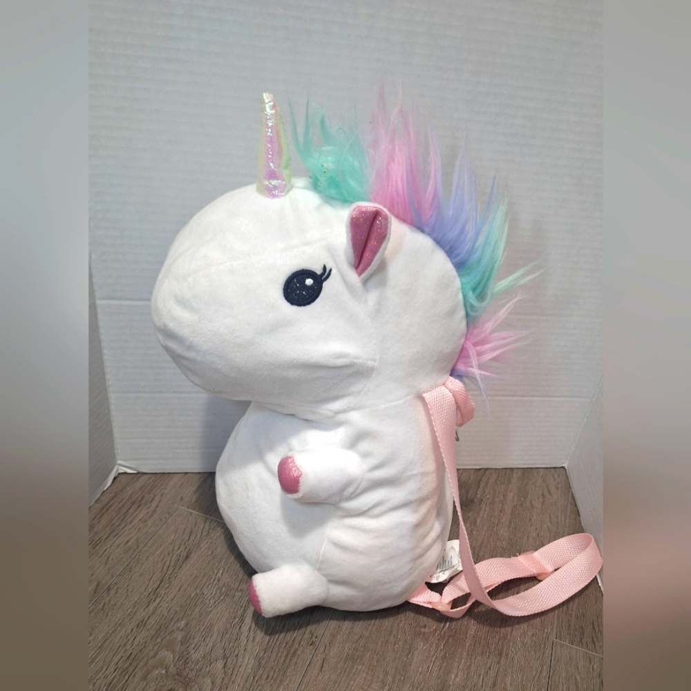 Unicorn Backpack Stuffy 16 Inches White